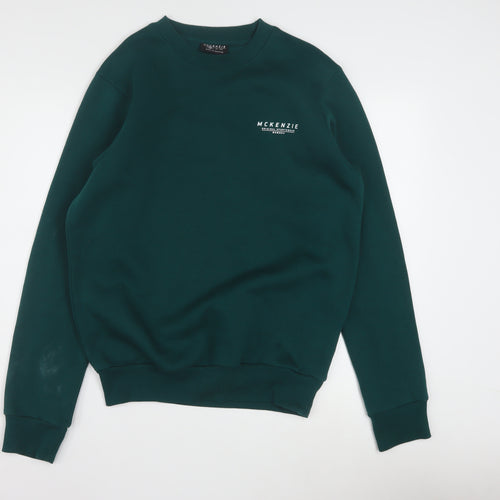 McKenzie Men's Green Crew Neck Sweatshirt M Pullover Logo