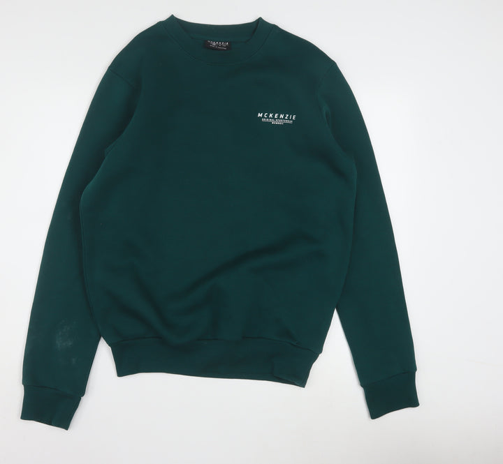 McKenzie Men's Green Crew Neck Sweatshirt M Pullover Logo