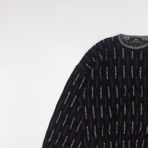 Sears Men’s Black Purple Geometric Knit Pullover Jumper M