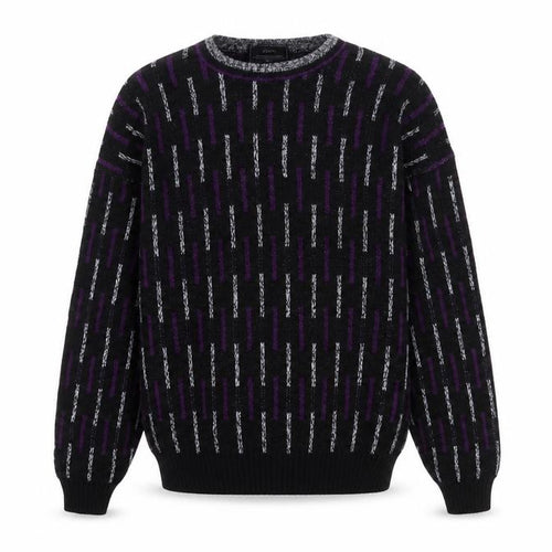 Sears Men’s Black Purple Geometric Knit Pullover Jumper M