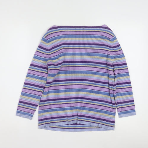 NY & CO Women’s Multicoloured Striped Boat Neck Knit Jumper L