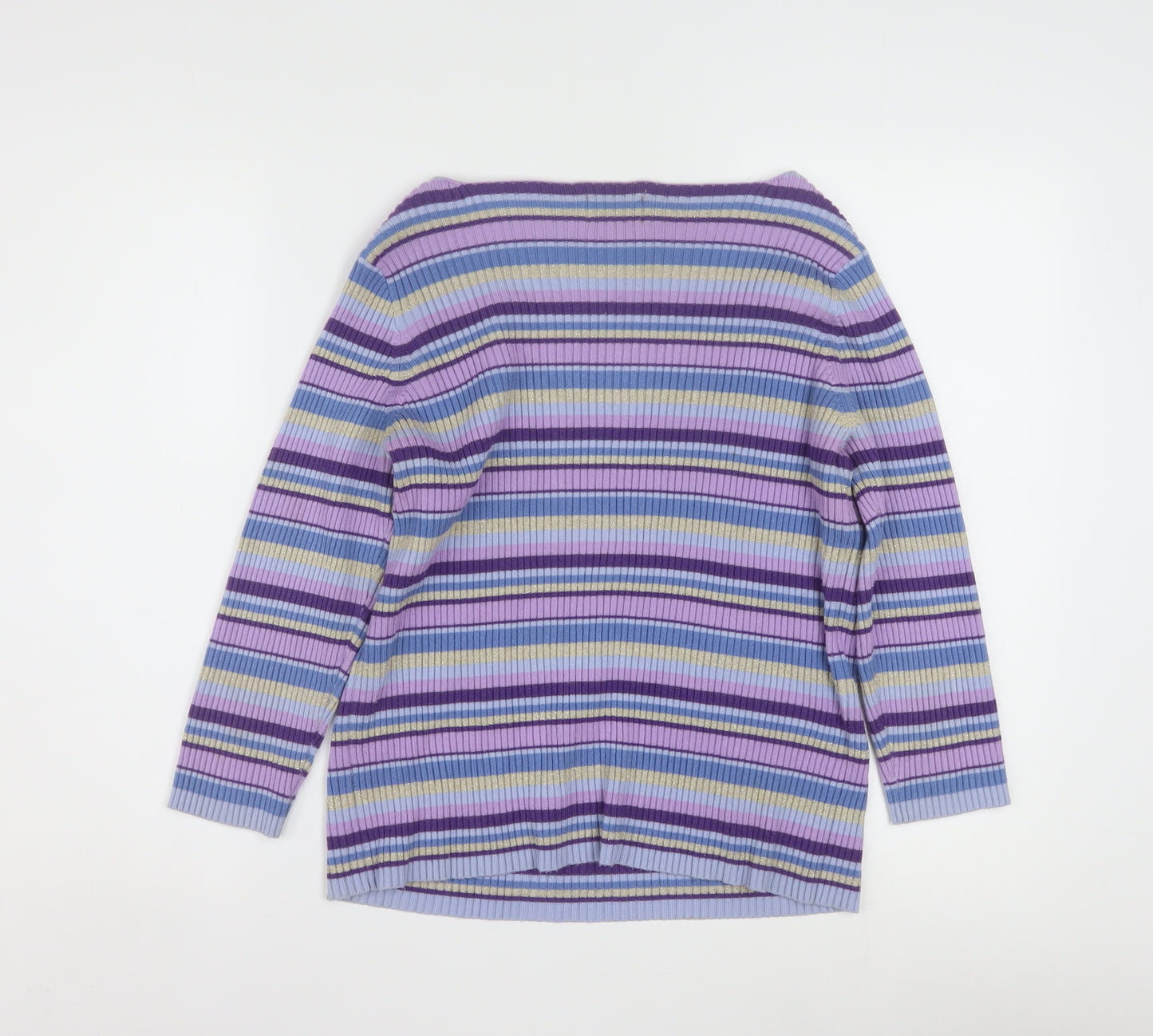 NY & CO Women’s Multicoloured Striped Boat Neck Knit Jumper L