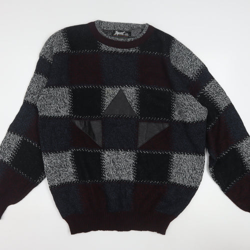 Impact Men’s Multicoloured 2XL Retro Chunky Knit Pullover Jumper