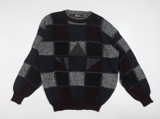 Impact Men’s Multicoloured 2XL Retro Chunky Knit Pullover Jumper