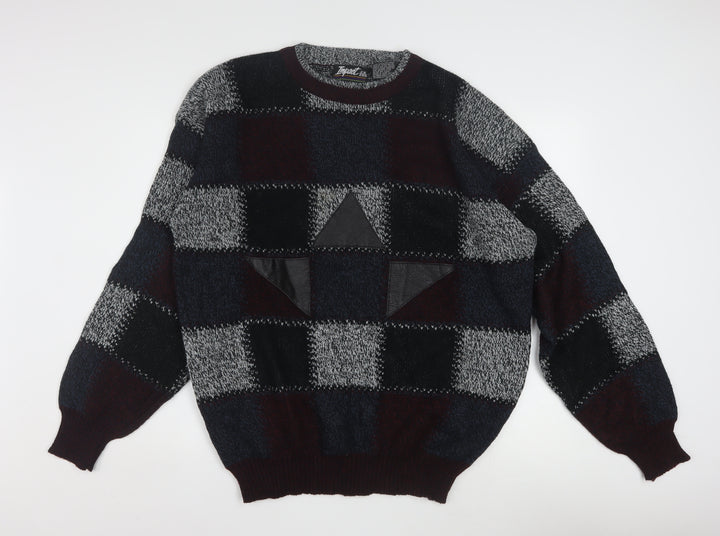 Impact Men’s Multicoloured 2XL Retro Chunky Knit Pullover Jumper
