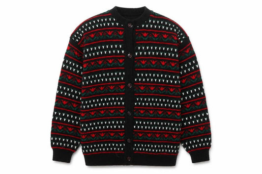 Front view of Nanook Men's Multicoloured Fair Isle Wool Cardigan L