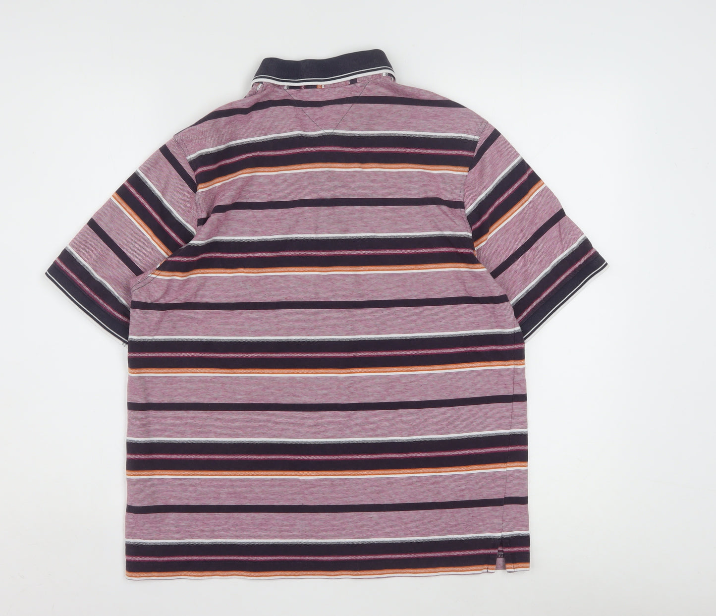 Lincoln Men's Multicoloured Striped Cotton Polo Shirt Size M