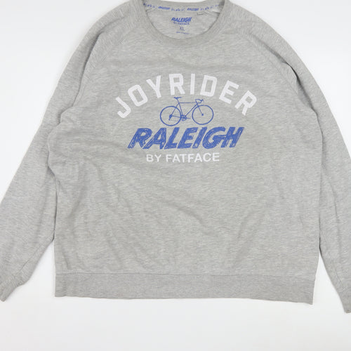 FatFace Men's Grey Raleigh Cycling Graphic Pullover Sweatshirt XL