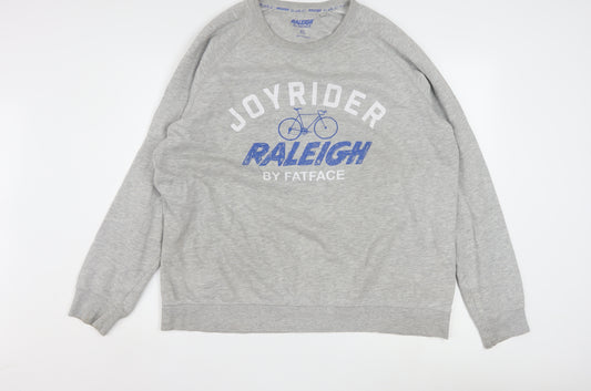 FatFace Men's Grey Raleigh Cycling Graphic Pullover Sweatshirt XL