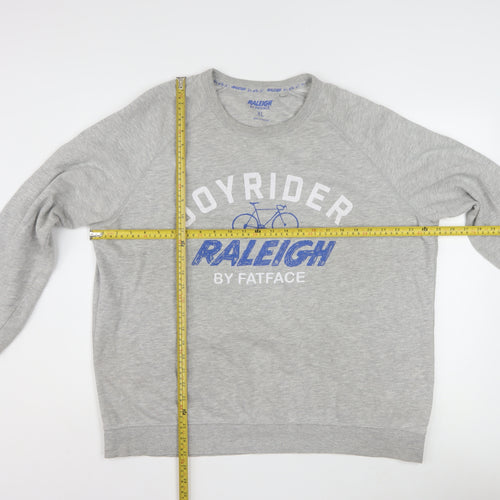 FatFace Men's Grey Raleigh Cycling Graphic Pullover Sweatshirt XL