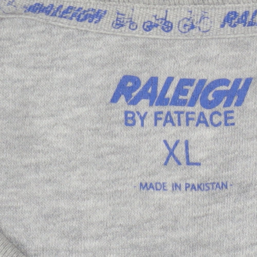 FatFace Men's Grey Raleigh Cycling Graphic Pullover Sweatshirt XL
