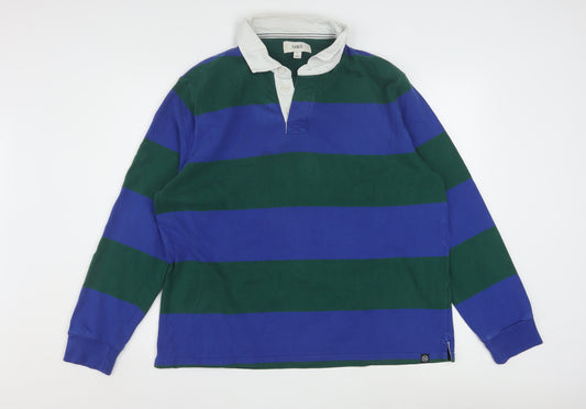 Marks and Spencer Men's Multicoloured XL Long Sleeve Rugby Polo Shirt