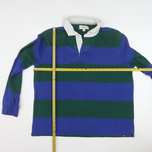 Marks and Spencer Men's Multicoloured XL Long Sleeve Rugby Polo Shirt