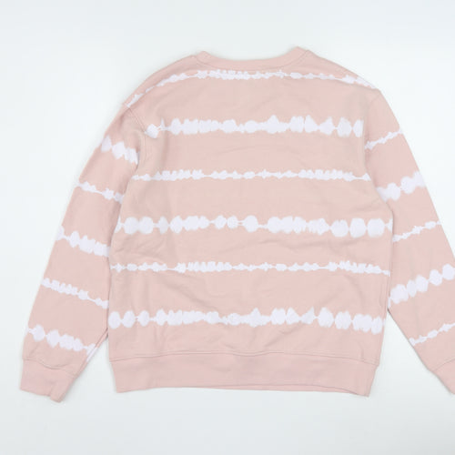 Marks and Spencer Womens Pink Tie Dye Cotton Crew Neck Sweatshirt S