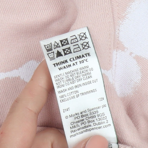 Marks and Spencer Womens Pink Tie Dye Cotton Crew Neck Sweatshirt S