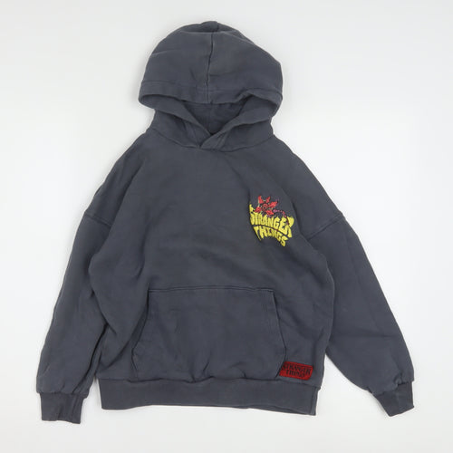 Marks and Spencer Boys Grey Stranger Things Pullover Hoodie 10-11 Years