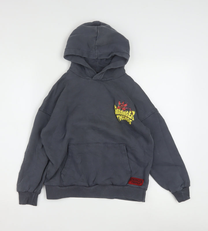 Marks and Spencer Boys Grey Stranger Things Pullover Hoodie 10-11 Years