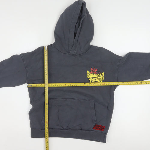 Marks and Spencer Boys Grey Stranger Things Pullover Hoodie 10-11 Years