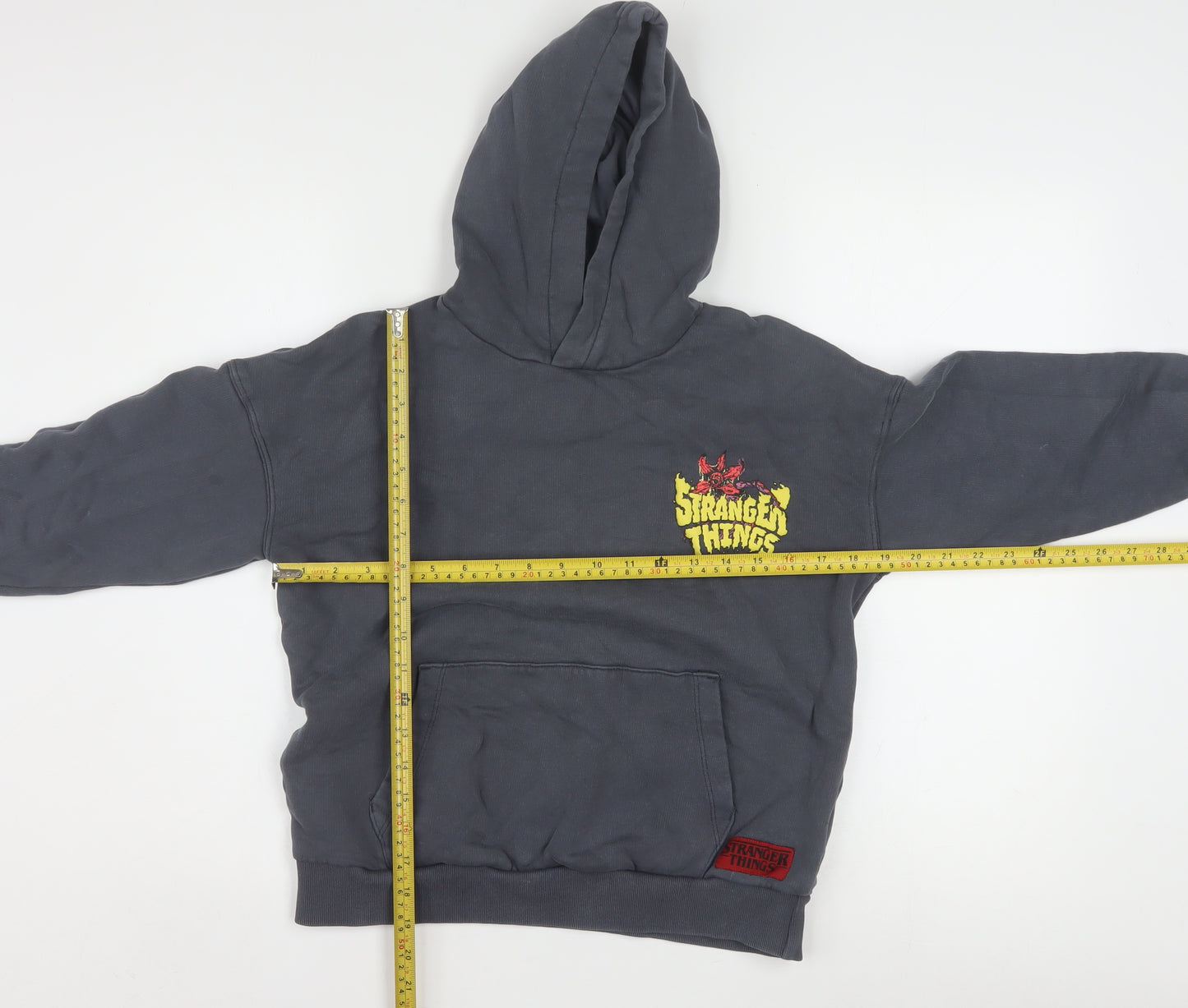 Marks and Spencer Boys Grey Stranger Things Pullover Hoodie 10-11 Years