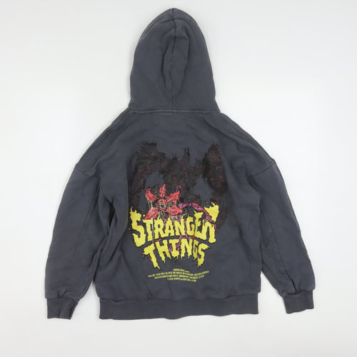 Marks and Spencer Boys Grey Stranger Things Pullover Hoodie 10-11 Years