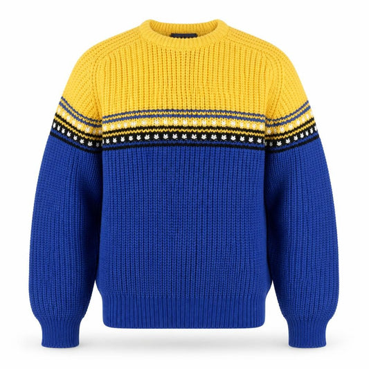 Front view of Claybrooke Men's Multicoloured Chunky Knit Acrylic Jumper M