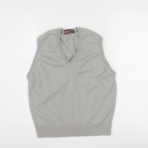 Lahilán Women's Grey Wool Sleeveless V-Neck Knit Vest Size 10