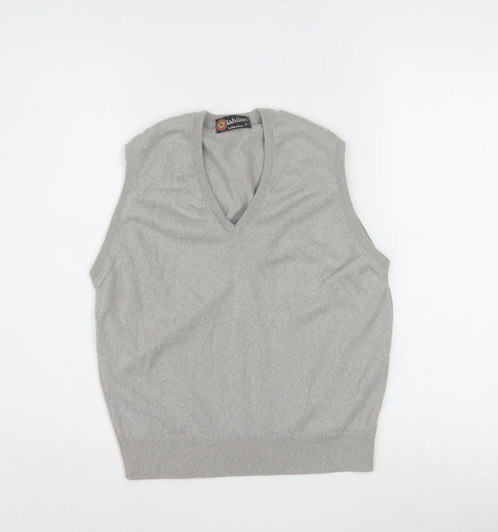 Lahilán Women's Grey Wool Sleeveless V-Neck Knit Vest Size 10