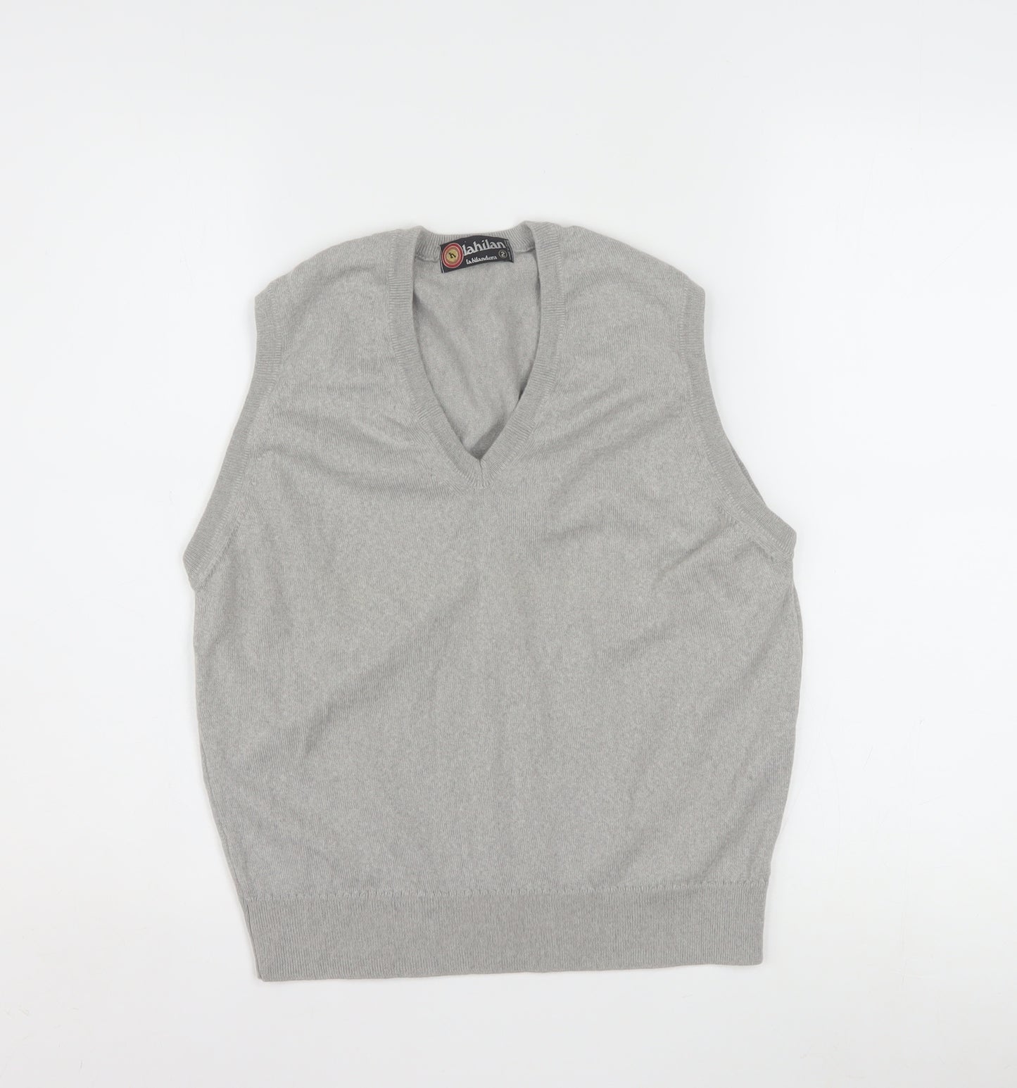 Lahilán Women's Grey Wool Sleeveless V-Neck Knit Vest Size 10