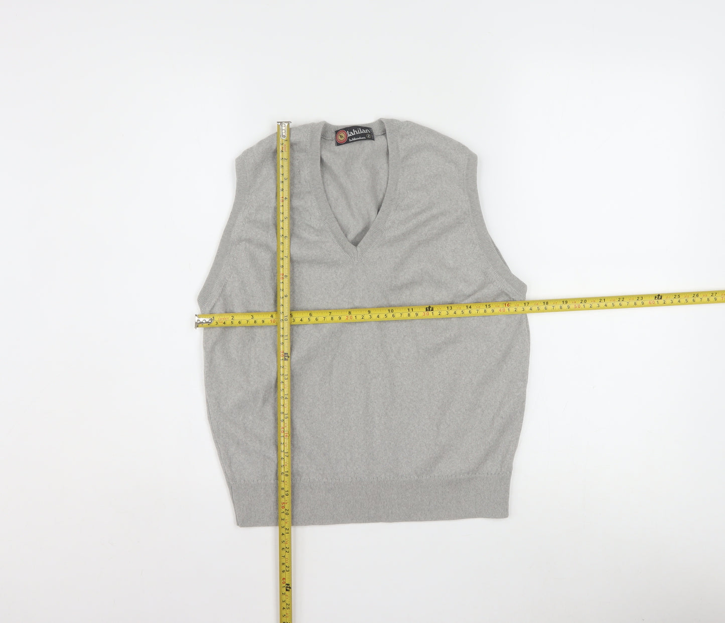 Lahilán Women's Grey Wool Sleeveless V-Neck Knit Vest Size 10