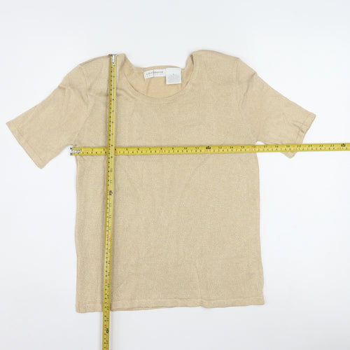Liz Claiborne Women’s Beige Metallic Rayon Short Sleeve T-Shirt M