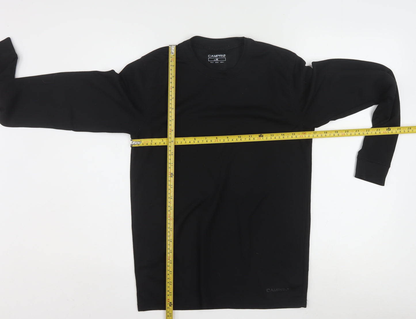 Campri Men's Black Long Sleeve Athletic Quick Dry Top M