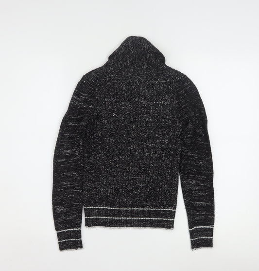 De Rotchild Womens Black V-Neck Knit Pullover Jumper Size S