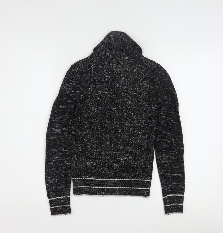 De Rotchild Womens Black V-Neck Knit Pullover Jumper Size S