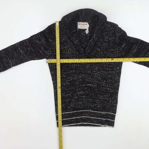 De Rotchild Womens Black V-Neck Knit Pullover Jumper Size S