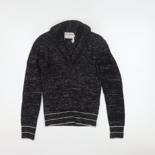 De Rotchild Womens Black V-Neck Knit Pullover Jumper Size S
