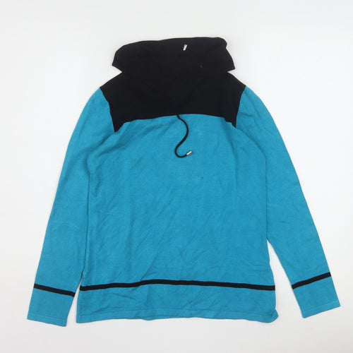 Laura Petites Women’s Blue Black High Neck Knit Pullover Jumper XS