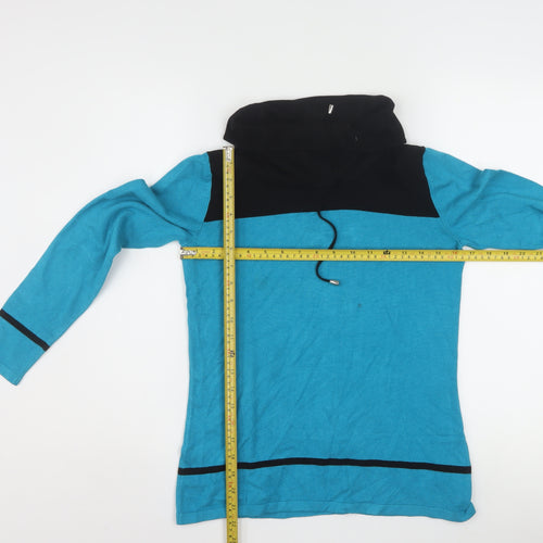 Laura Petites Women’s Blue Black High Neck Knit Pullover Jumper XS