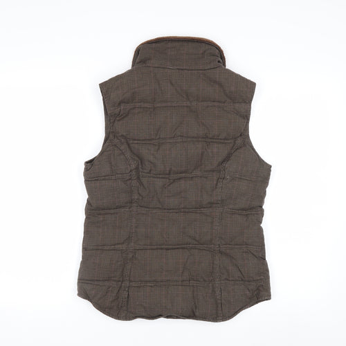 Tommy Hilfiger Women's Brown Check Padded Waistcoat M