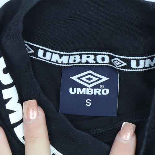 Umbro Women's Black Cropped Logo High Neck T-Shirt Size S