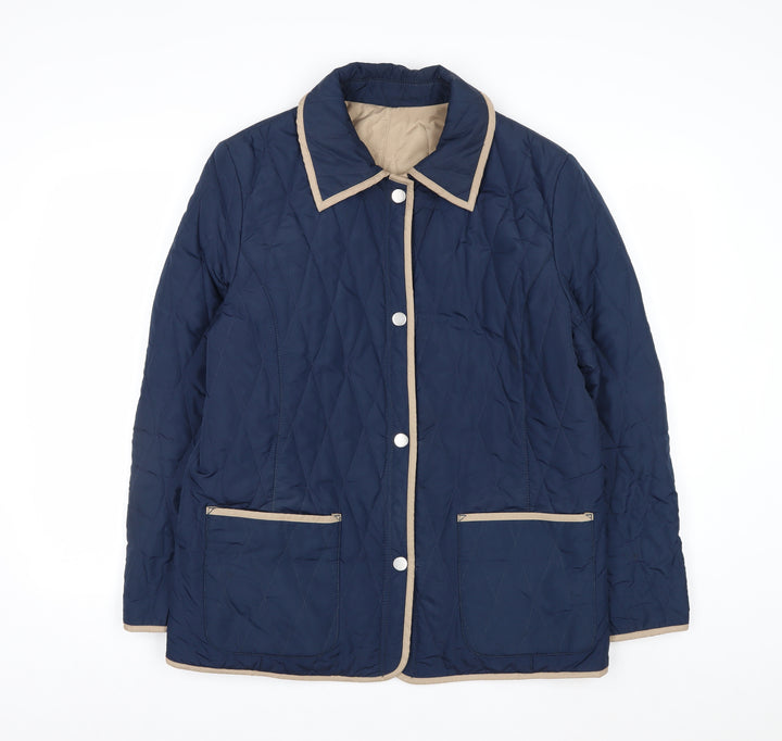 Windsmoor Women's Blue Quilted Mid-Length Jacket Size M