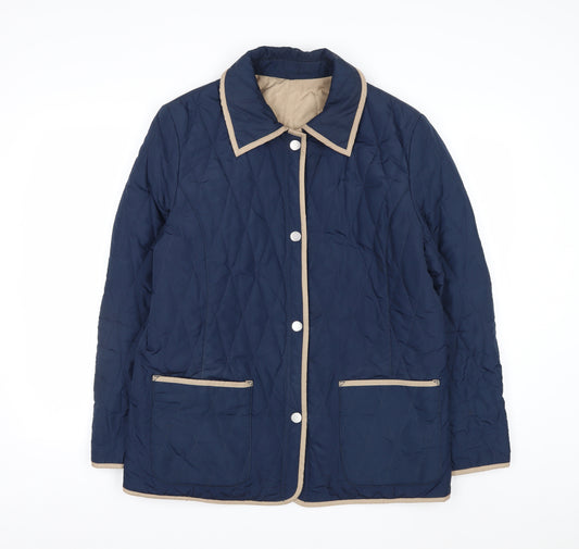 Windsmoor Women's Blue Quilted Mid-Length Jacket Size M