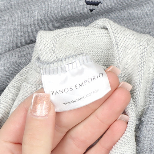 Panos Emporio Men's Grey Medium Crew Neck Cotton Sweatshirt