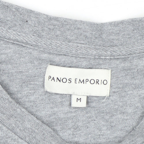 Panos Emporio Men's Grey Medium Crew Neck Cotton Sweatshirt
