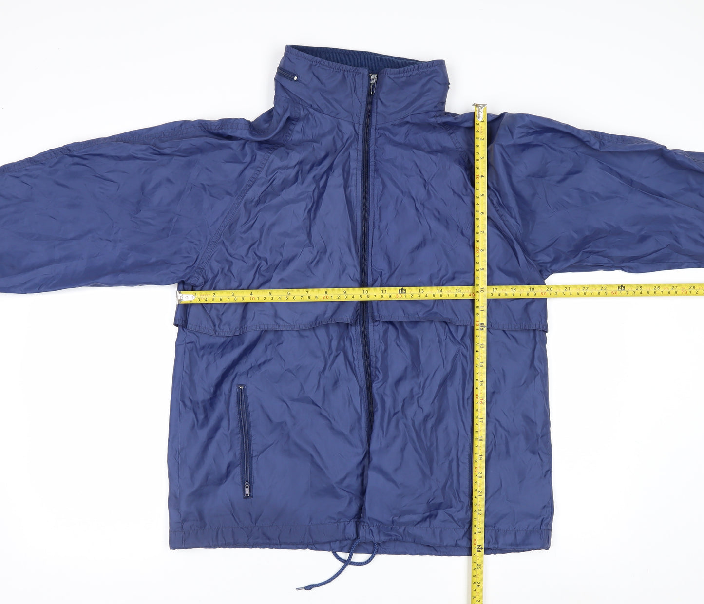 St. John’s Bay Men Blue Nylon Windbreaker Jacket Size M