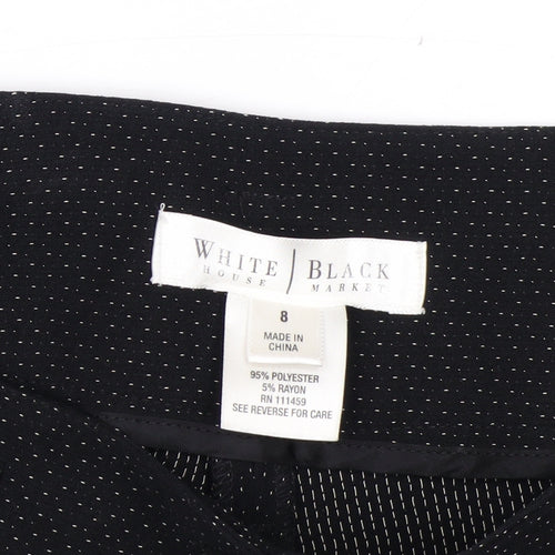 White House Black Market Womens Black Polka Dot Cropped Trousers Size 12