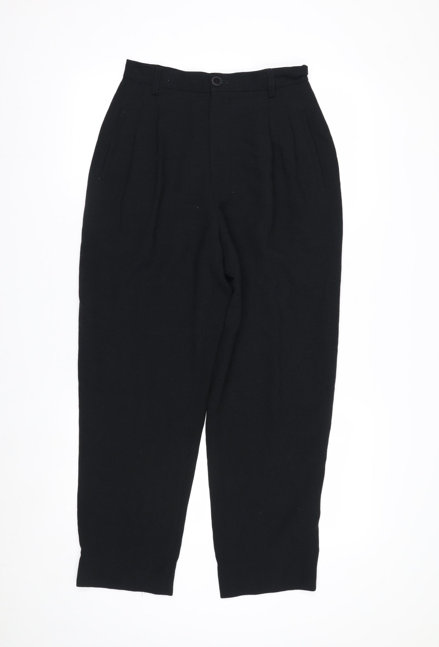 YL by Yair Women's Black High Rise Pleated Tapered Trousers Size 6