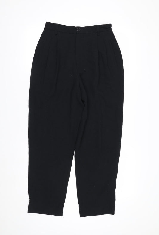 YL by Yair Women's Black High Rise Pleated Tapered Trousers Size 6
