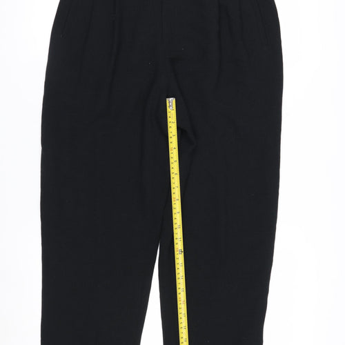 YL by Yair Women's Black High Rise Pleated Tapered Trousers Size 6