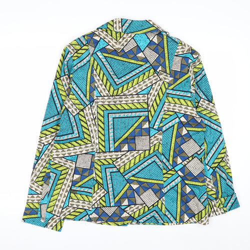 Company Collection Women's Multicoloured Geometric Cotton Blazer Jacket Size 12