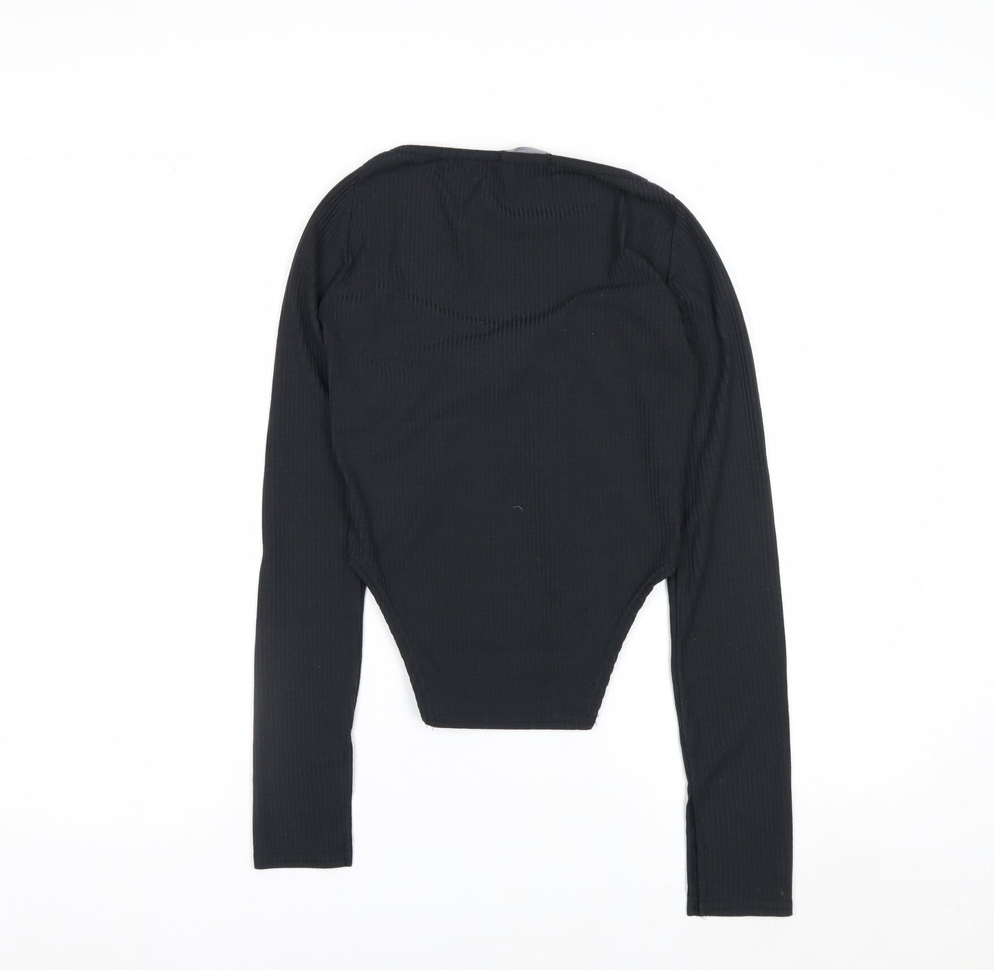 PrettyLittleThing Women Black Size 6 Slim Fit Long Sleeve Bodysuit